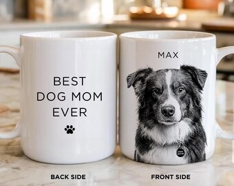 Personalized Pet Portrait Mug Set, Custom Dog & Cat Lover Gift
