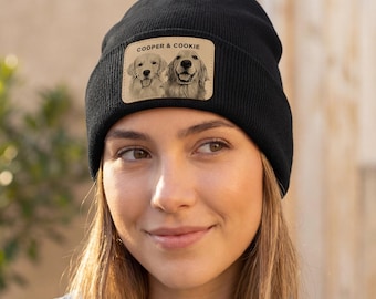 Custom Pet Photo Patch Beanie: Personalized Cat Dad & Dog Mom Gift
