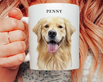 Custom Pet Portrait Mug – Watercolor Art from Your Photo | Personalized Pet Lover Gift