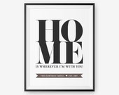 Personalized House Warming Gift, Home is Wherever I'm with You, Wedding Sign, Inspirations, Anniversary Gift
