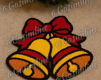 Handmade Holiday Bells Wall Hanging – Tufted Christmas Decoration
