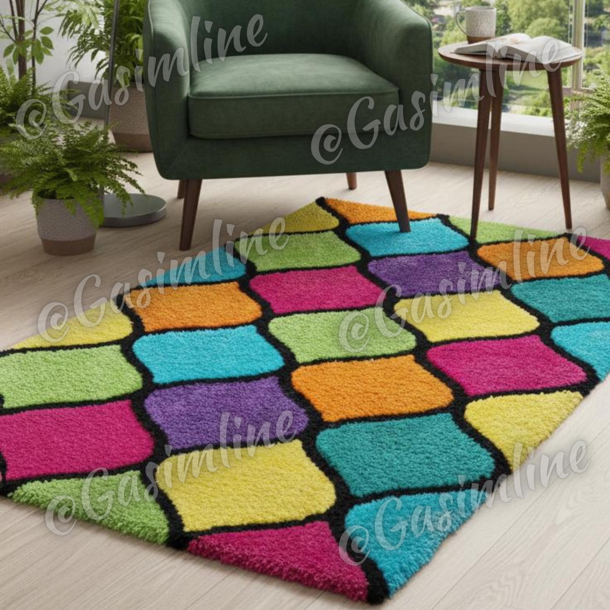80s Shell Rug USA　ビンテージ　ラグ　絨毯ブランケット 80s Shell Rug USA ビンテージ ラグ 絨毯ブランケット - メルカリ