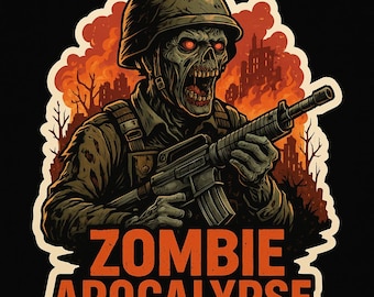 Apocalyptic Horror Zombie Sticker - Waterproof Vinyl Art