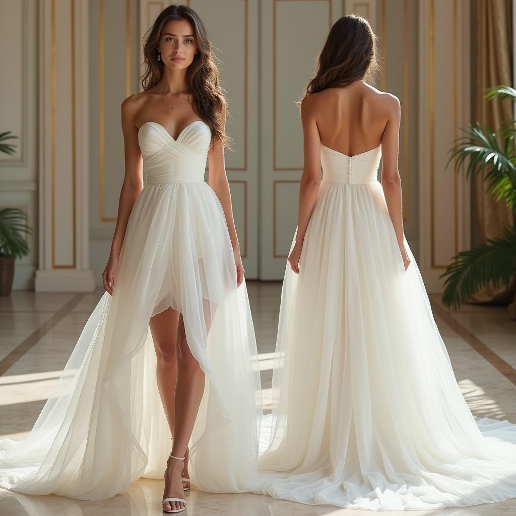 Strapless High Low Tulle Dress