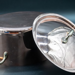 Massive 12-Inch French Copper and Bronze Stainless-Lined Oval Roaster