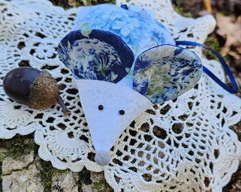 Fabric Church Mouse Ornament: Patchwork Christian Decoration