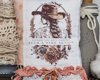 Esther Mini Prayer Pillow: Boho Western Christian Decor, Interactive Praying