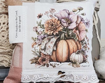 Fall Prayer Pillow: Psalm 107, Christian Gift with Scripture