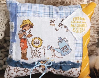 Boy Prayer Pillow: Friends Come in All Shapes & Sizes, Faith Decor, Christian Gift