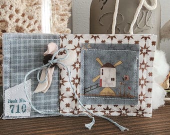 Pocket Prayer Quilt: French Farmhouse Windmill Mini Prayer Quilt, Christian Gift