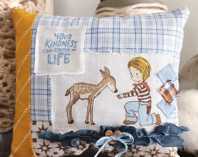 Featured listing image: Your Kindness Can Change a Life Prayer Pillow: Christian Boy Gift, Kids Room Decor