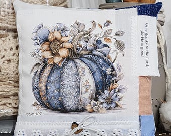 Give Thanks Prayer Pillow: Fall Christian Decor with Psalm 107