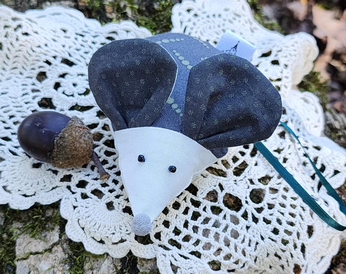 Featured listing image: Fabric Church Mouse Ornament: Christian Shelf Sitter Decor