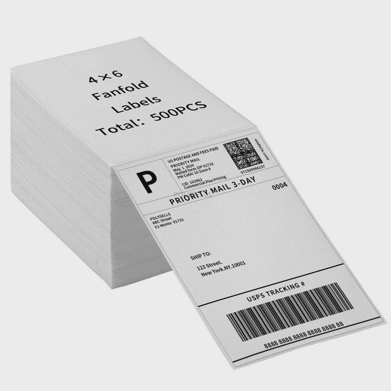 500 PCS 4x6 Direct Thermal Shipping Labels - Etsy