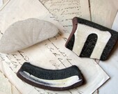 ONE very large chunk of sea pottery or glass - brown and white 18th century and 19th century star cut glass - statement cabochon