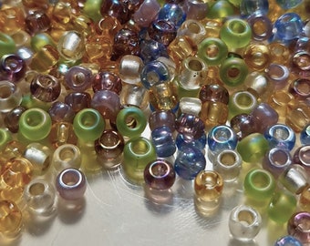 20g size 6 glass seed bead mix - mixed purple pink green orange colours - Mill Hill Toho Japan - Party Lights