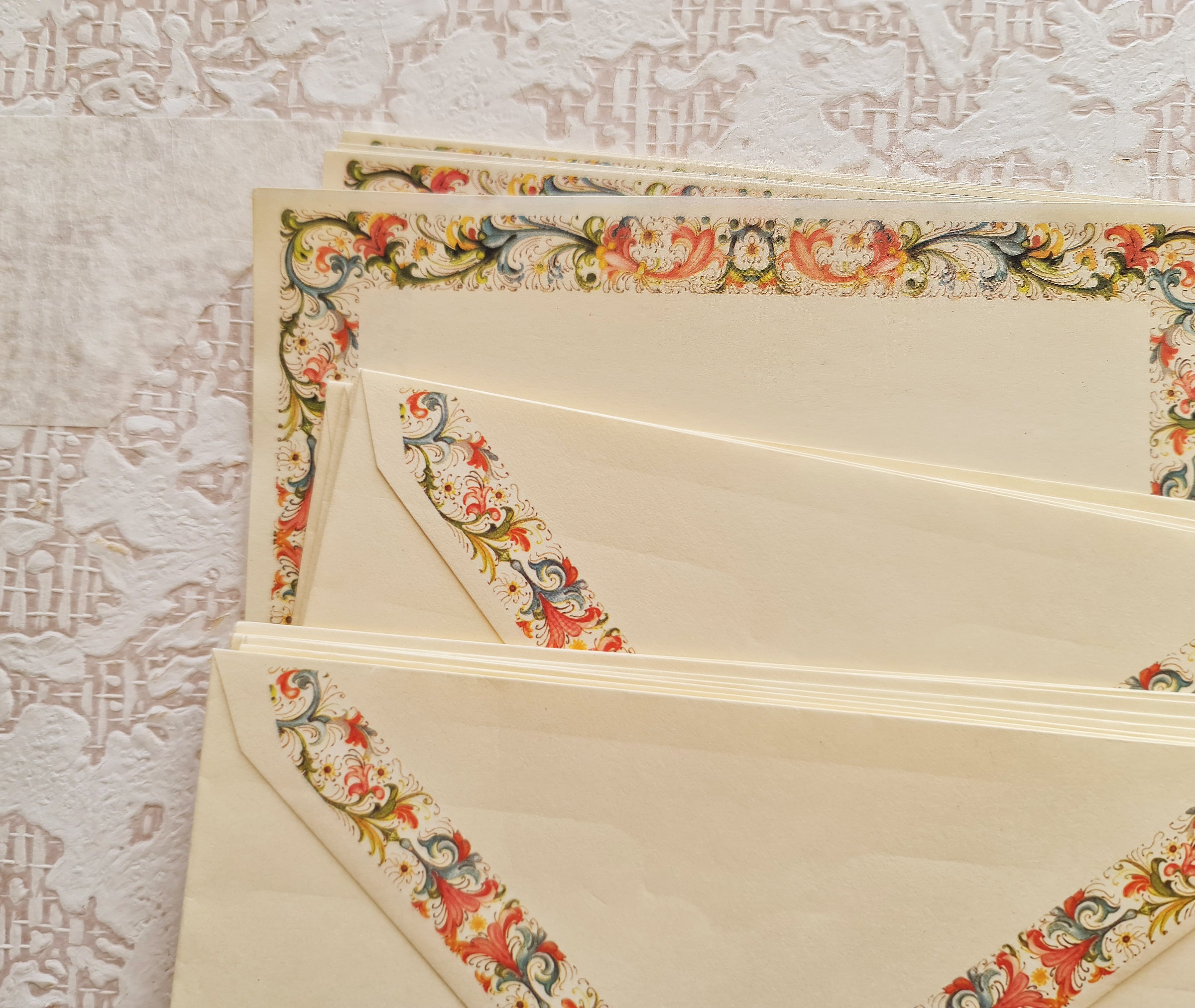 Vintage Florentine Stationery Medieval Style Floral Border Etsy Australia