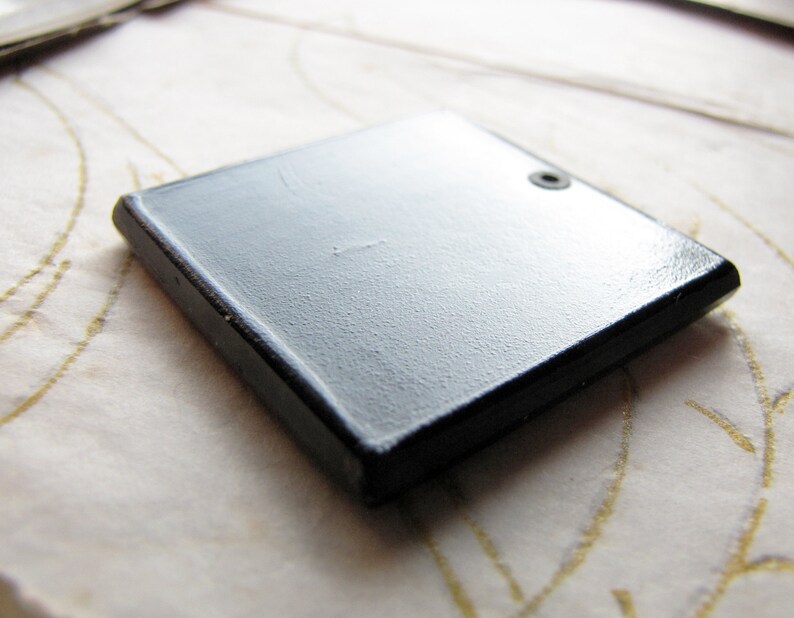 square flat focal plate with organic abstract designs Czech glass pendant circa 1960s modernist style top drilled