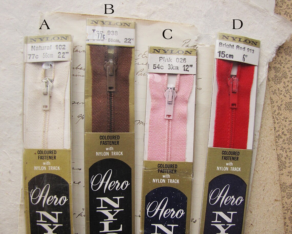 1 vintage zipper 1960s 1970s nylon teeth zips with Etsy