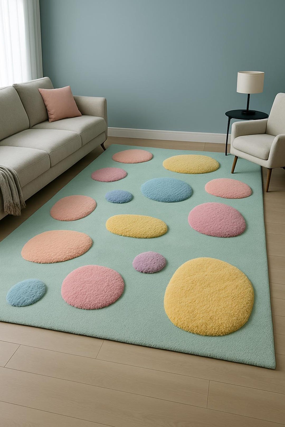 Pastle Color Rugs Hand-tufted Pastel Pebble Rug – 3D Multi-color, High-low Pile - Etsy