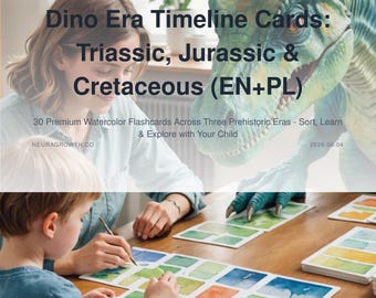 Dinosaur Era Timeline Cards: Triassic Jurassic Cretaceous Learning Flash Cards