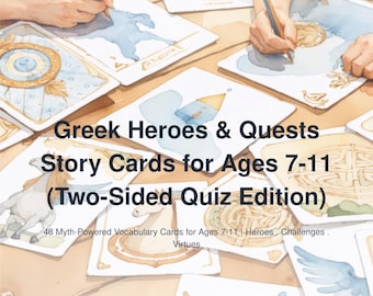 Greek Heroes Story Cards for Kids Ages 7-11 | Mythology Vocabulary