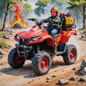 Bilingual Flashcards for Toddlers: Construction & Emergency Vehicles image 7