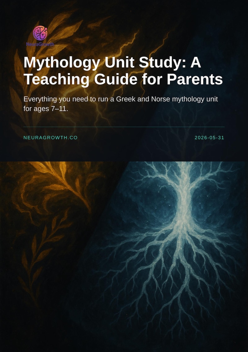 Greek and Norse Mythology Unit Study Guide for Homeschool Ages 7-11 image 1