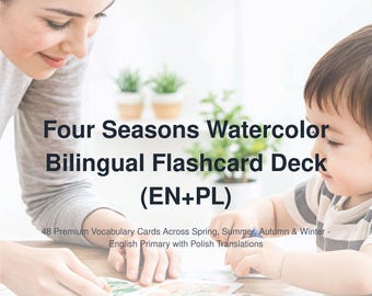 Seasonal Vocabulary Flashcards English Polish Bilingual Learning