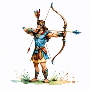 Greek and Norse Gods Watercolor Flashcards: Bilingual EN+PL Mythology Learning Deck image 6