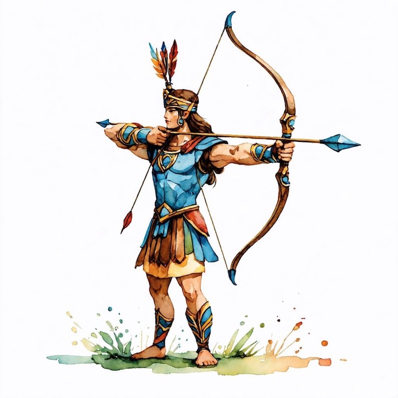 Greek and Norse Gods Watercolor Flashcards: Bilingual EN+PL Mythology Learning Deck image 6