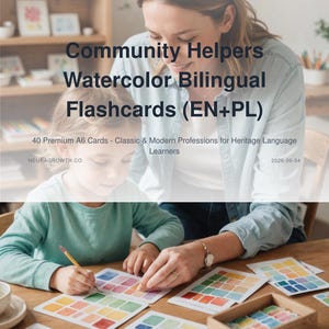 Tarjetas didácticas bilingües sobre profesiones comunitarias: inglés y polaco para niños imagen 1