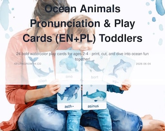 Ocean Animals Pronunciation Cards for Toddlers 2-4 | Printable Play