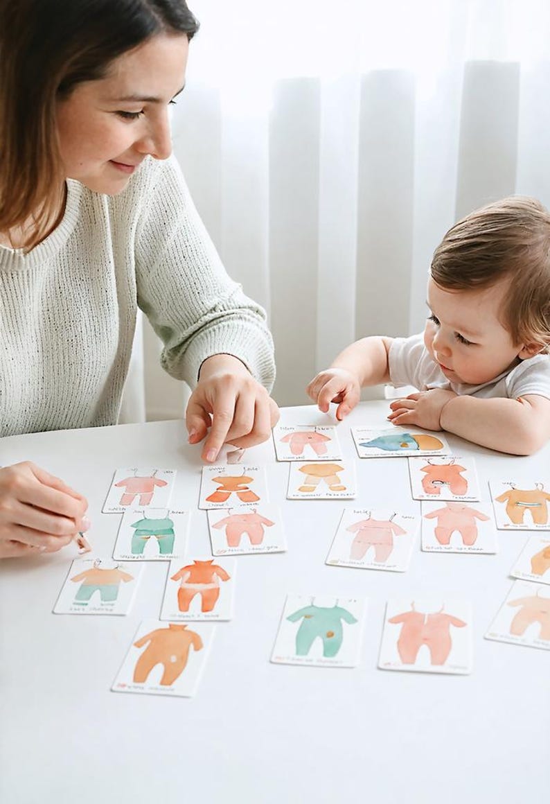 Bilingual Body Parts Flashcards - English Polish Watercolor Learning Cards image 2