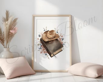 Cowgirl Bibel Druck, Western Christian Wandkunst, Rustikaler Glaube Dekor, Weiche Schrift Digital Download, Bauernhaus Gebet Poster Geschenk