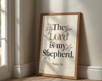 Psalm 23 druckbare Wandkunst, Der Herr ist mein Hirte Druck, Boho Bibel Vers Dekor, Glaube Büro Poster, christliches Abschlussgeschenk