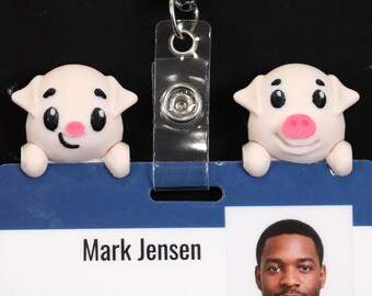 Distintivo per maialino, amico, infermiere, ospedale, da far scorrere o agganciare all'ID