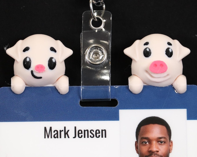 Badge Friend – Pig ID Holder for Nurse, RN, Hospital, Slide-On or Clip to Badge! | Penny and Percy