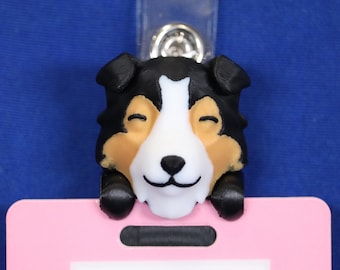 Distintivo per cani Border Collie - Accessorio per distintivo da infermiere, da applicare o agganciare al documento d'identità