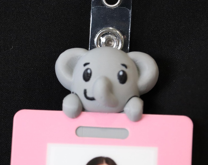Badge Friend – Elephant ID Holder for Nurse, RN, Hospital, Slide-On or Clip to Badge! | Elliott the Elephant