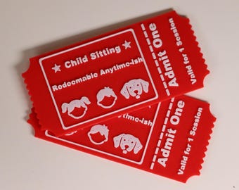 2 biglietti regalo per babysitter: buoni IOU stampati in 3D, regalo per la serata libera dei genitori, divertenti gettoni premio per mamme e papà