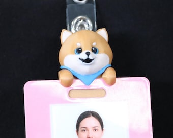 Toffee, il cane Pomerania, distintivo identificativo per amici - Infermiere, ospedale, da far scorrere o agganciare al documento d'identità