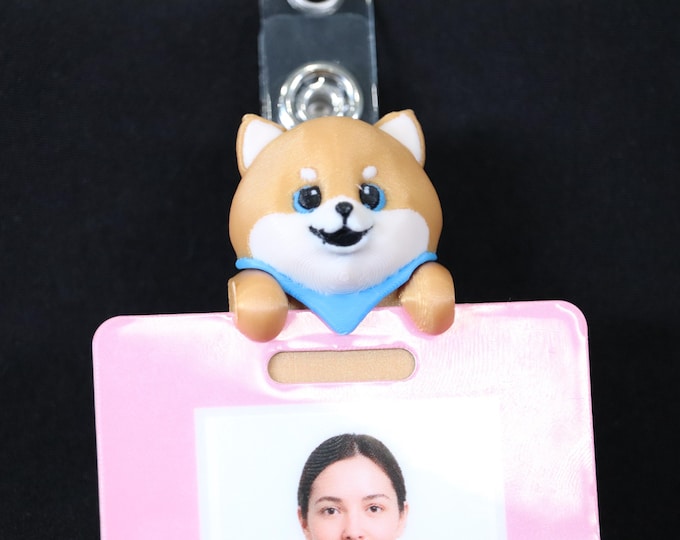 Badge Friend – Dog ID Holder for Nurse, RN, Hospital, Slide-On or Clip to Badge! | Toffee the Pomeranian