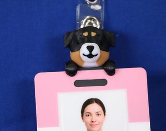 Roxy the Rottweiler Badge Friend, porta badge per cani, da agganciare o agganciare al badge