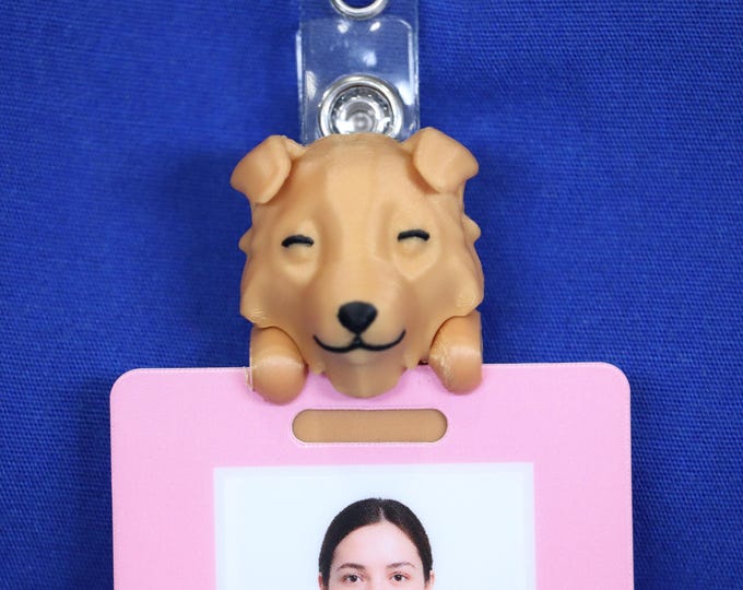 Badge Friend – Dog ID Holder for Nurse, RN, Hospital, Slide-On or Clip to Badge! | Golden Retriever