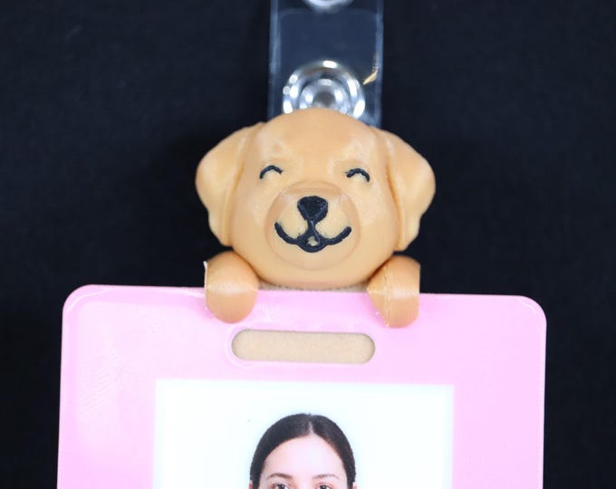 Badge Friend – Cute Lab Dog ID Holder for Nurse, RN, Hospital, Slide-On or Clip to Badge! | Lucy the Lab