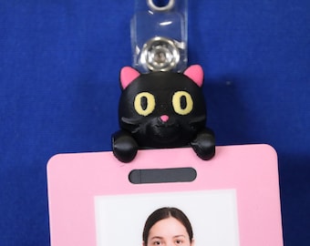 Porta badge Cleo the Black Cat - Infermiere, Ospedale, scorrevole o agganciabile al badge