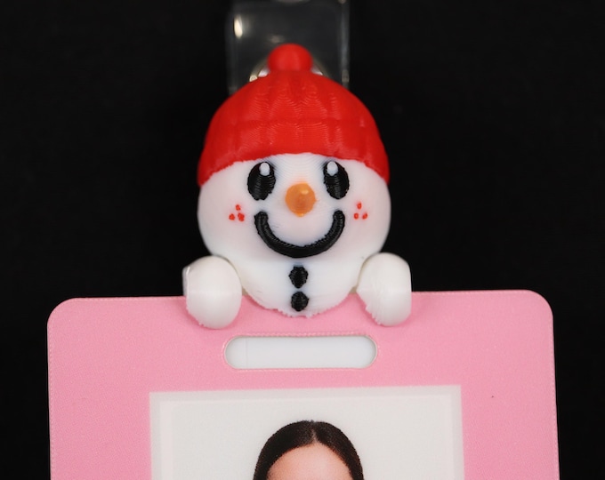 Badge Friend – Snowman ID Holder for Nurse, RN, Hospital, Slide-On or Clip to Badge! | Sammy the Snowman