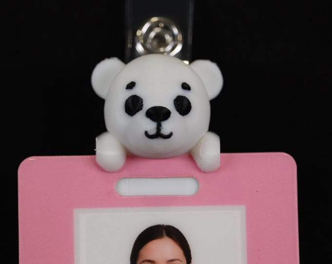 Badge Friend – Polar Bear ID Holder for Nurse, RN, Hospital, Slide-On or Clip to Badge! | Snugs the Polar Bear