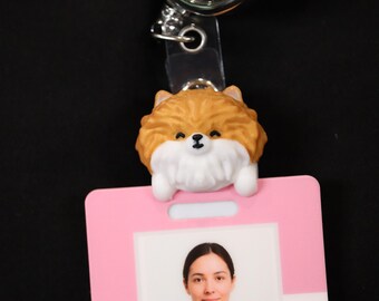 Pom Pom il Pomerania Badge Friend - Infermiere, Ospedale, Scorri o aggancia all'ID